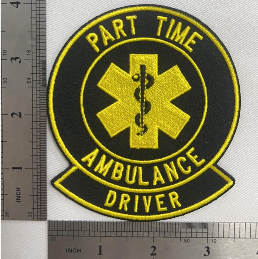 part time ambulance nylon fabric patch (free shipping)